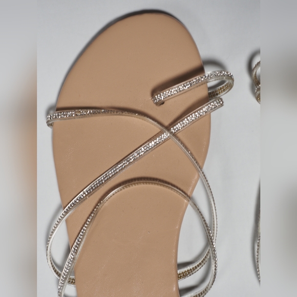 Beige Rhinestone Sandals - Picture 3 of 4